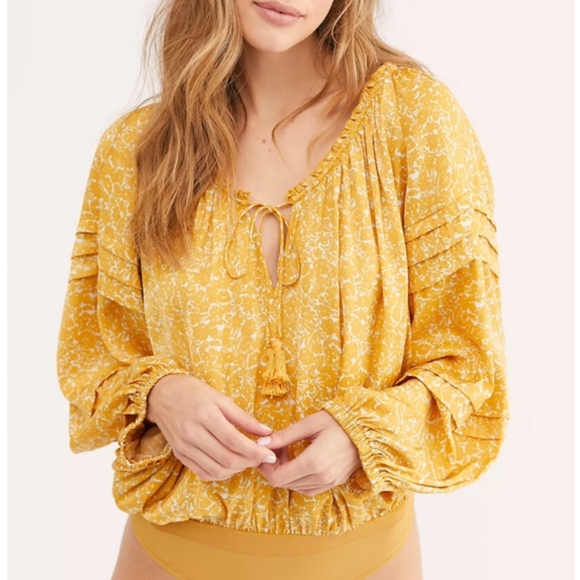 Free People All Tucks Printed Bodysuit - Picture 8 of 14